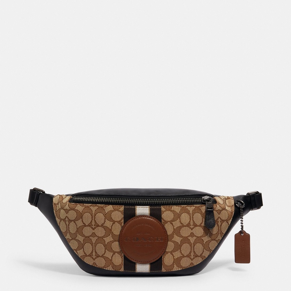Warren Belt Bag In Signature Jacquard With Stripe And Coach Patch